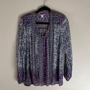 Lucky Brand Multi Color Print Top